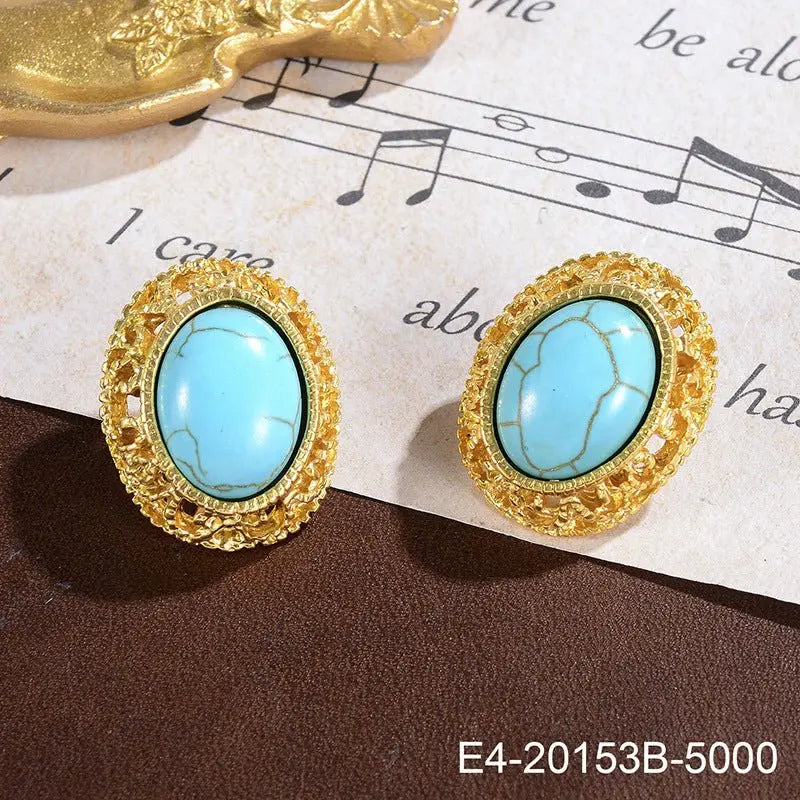 Turquoise Earrings Retro Copper-Jewearrings