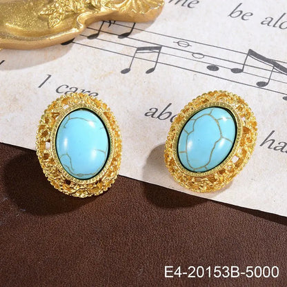 Turquoise Earrings Retro Copper-Jewearrings