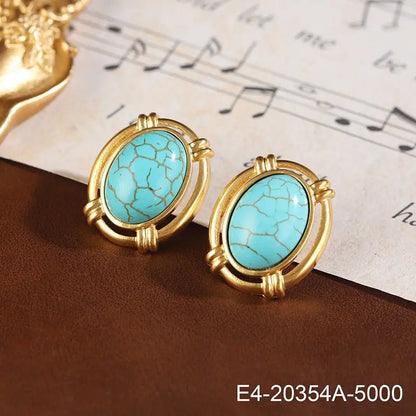 Turquoise Earrings Retro Copper-Jewearrings