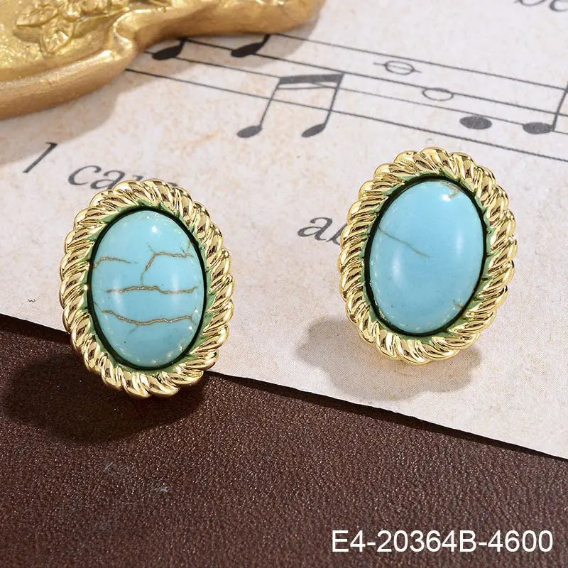 Turquoise Earrings Retro Copper-Jewearrings