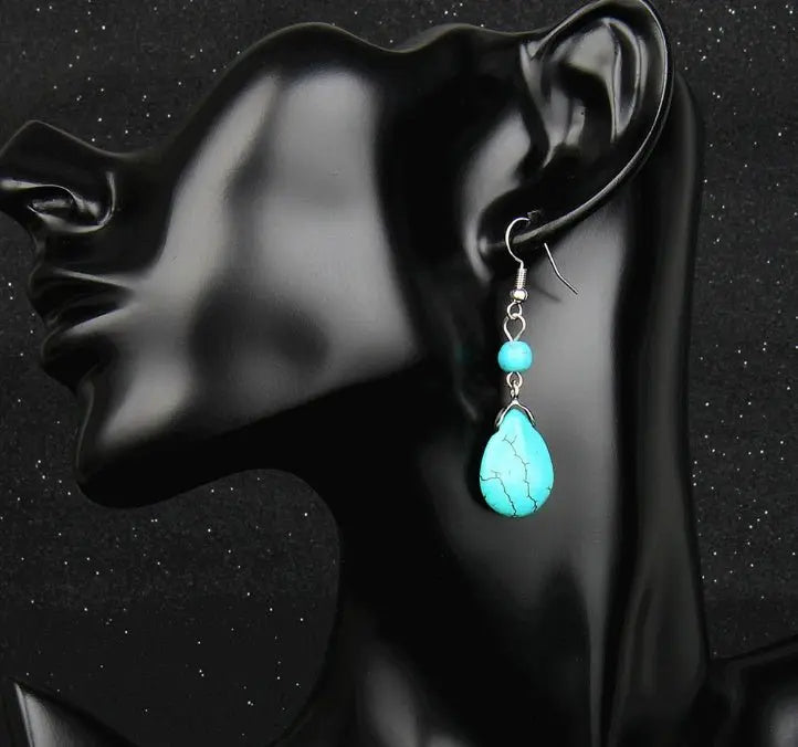 Turquoise Earrings: Retro Drops-Jewearrings