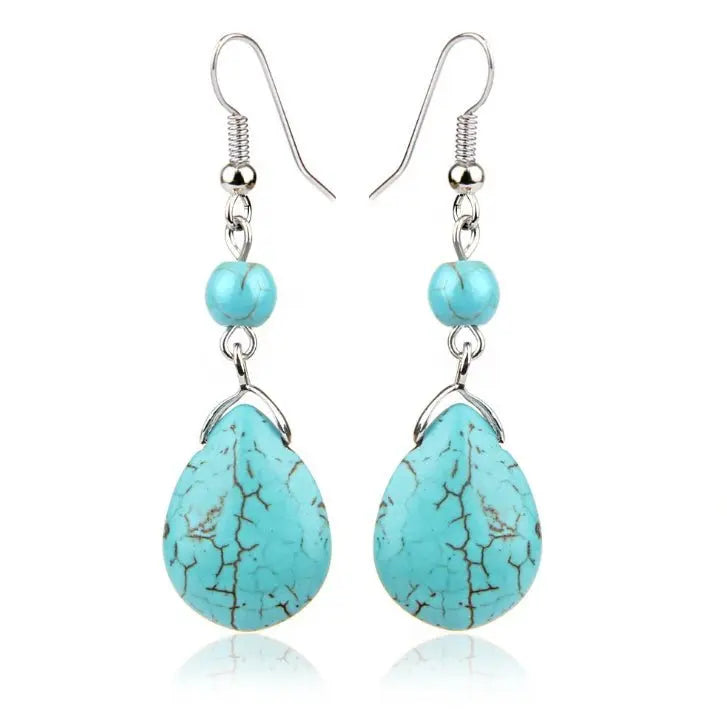 Turquoise Earrings: Retro Drops-Jewearrings