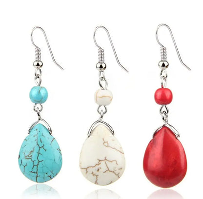 Turquoise Earrings: Retro Drops-Jewearrings