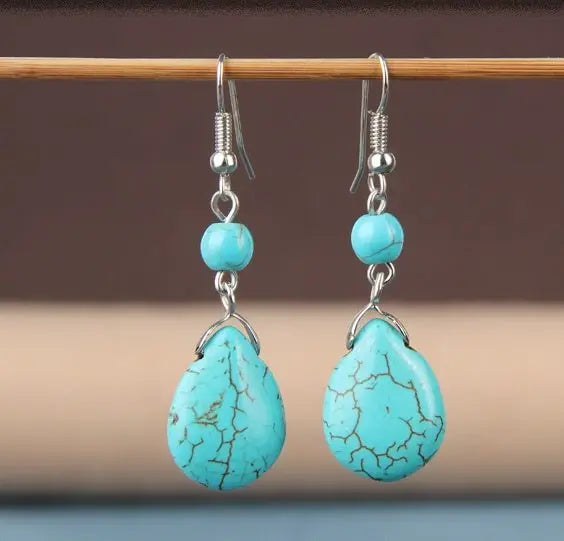 Turquoise Earrings: Retro Drops-Jewearrings