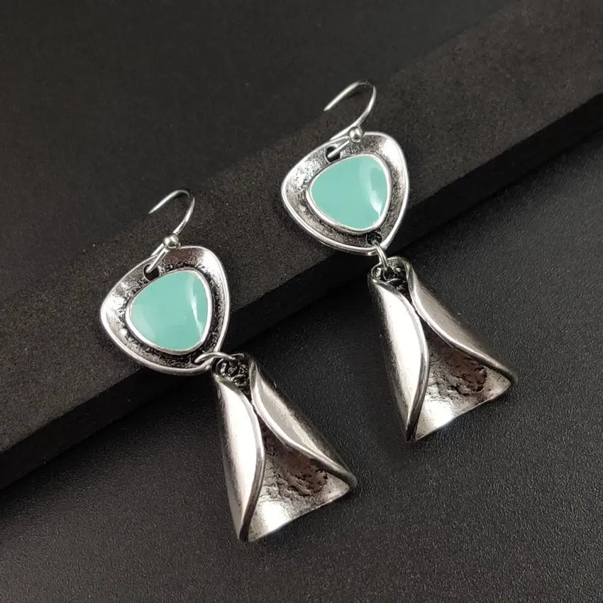 Turquoise Earrings Retro Earrings-Jewearrings