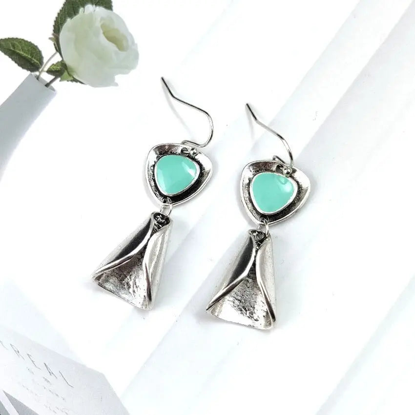 Turquoise Earrings Retro Earrings-Jewearrings