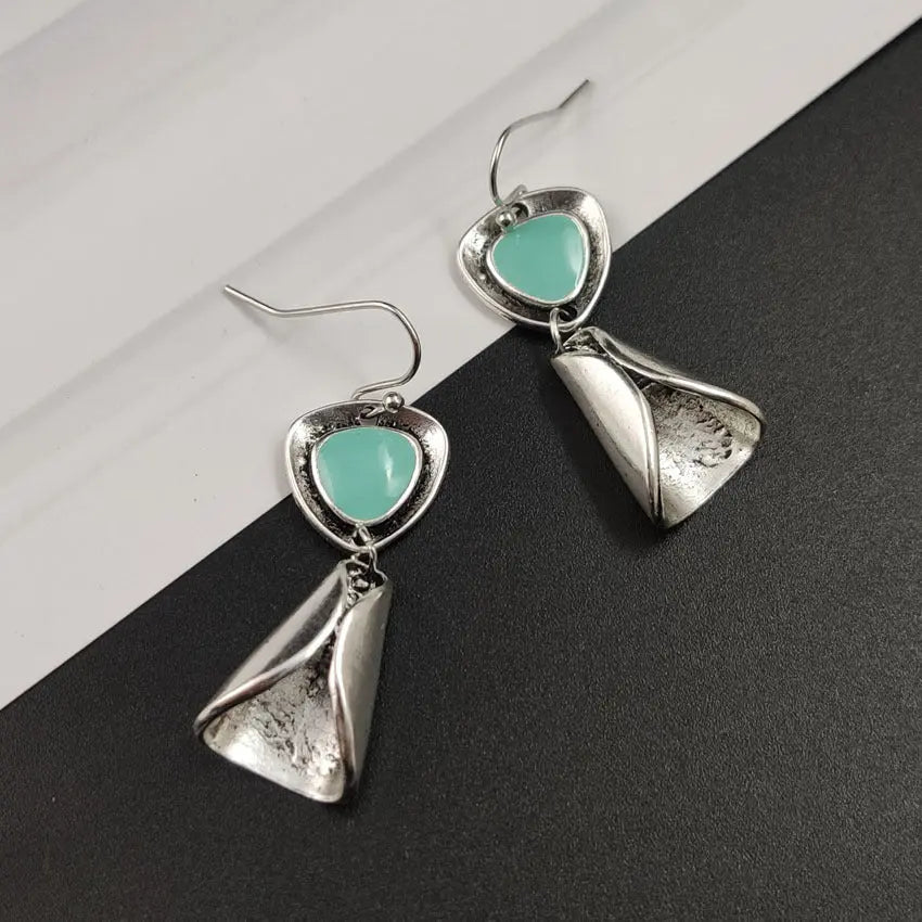 Turquoise Earrings Retro Earrings-Jewearrings