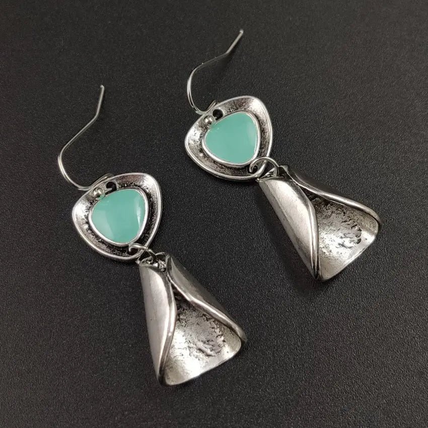 Turquoise Earrings Retro Earrings-Jewearrings