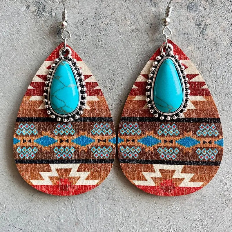 Turquoise Earrings - Retro Ethnic-Jewearrings