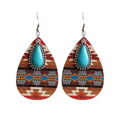 Turquoise Earrings - Retro Ethnic-Jewearrings