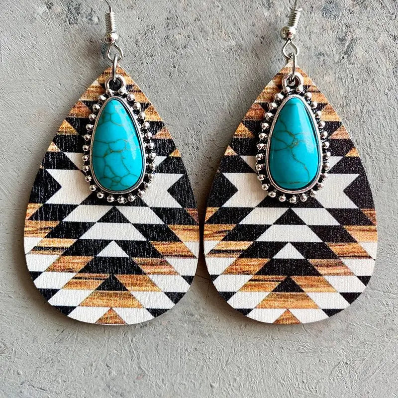 Turquoise Earrings - Retro Ethnic-Jewearrings