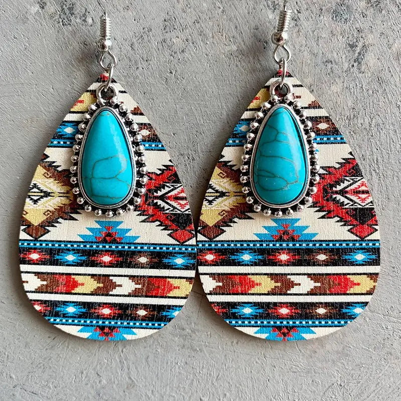 Turquoise Earrings - Retro Ethnic-Jewearrings