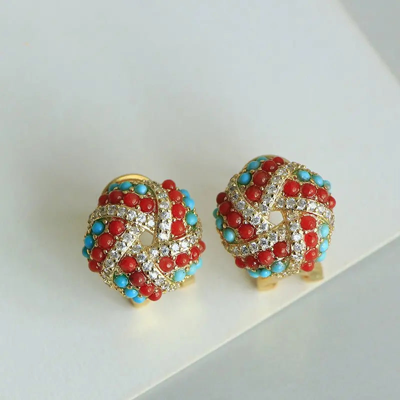 Turquoise Earrings Retro Hair-Jewearrings