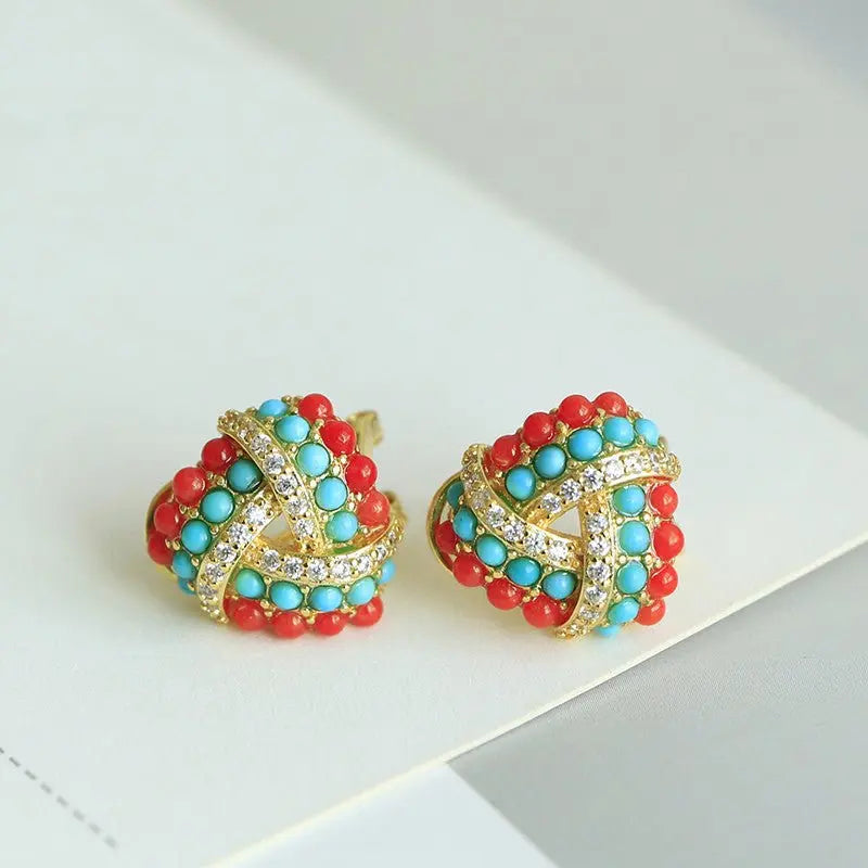 Turquoise Earrings Retro Hair-Jewearrings