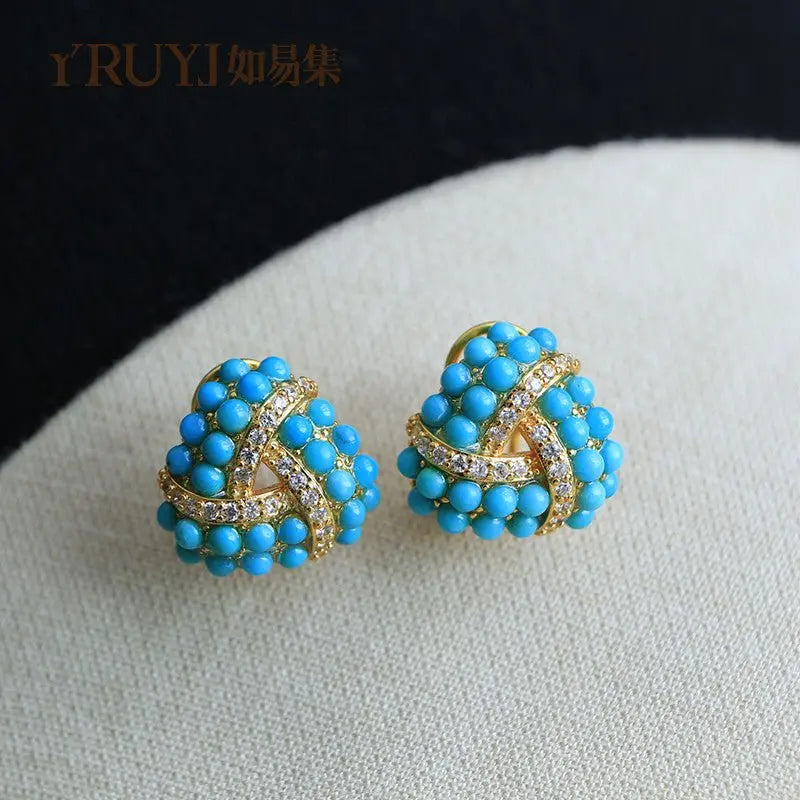 Turquoise Earrings Retro Hair-Jewearrings