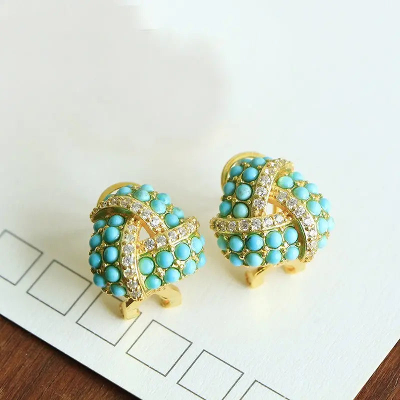 Turquoise Earrings Retro Hair-Jewearrings