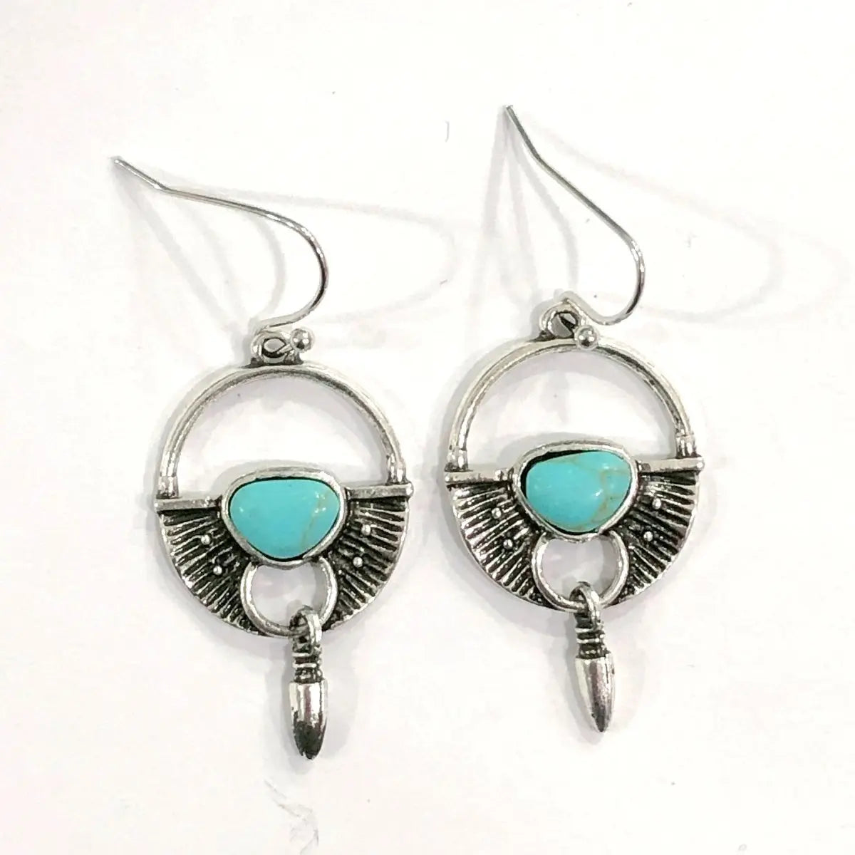 Turquoise Earrings Retro Long Female-Jewearrings