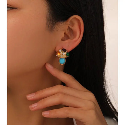 Turquoise Earrings - Retro Mushroom-Jewearrings