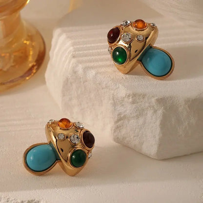 Turquoise Earrings - Retro Mushroom-Jewearrings