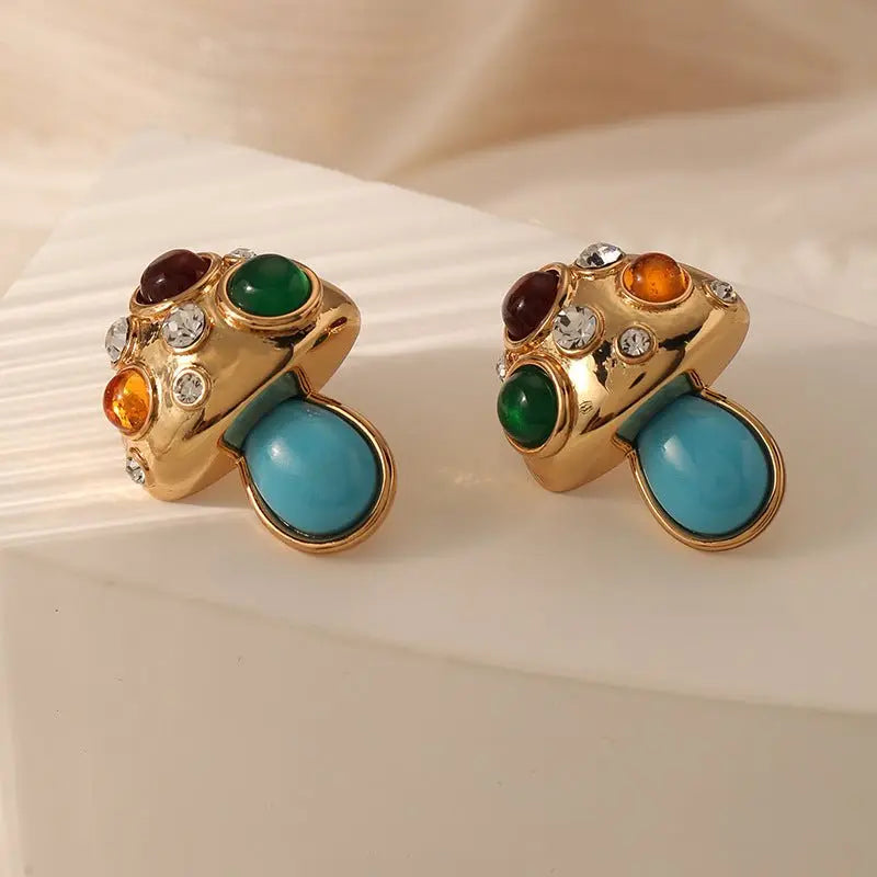 Turquoise Earrings - Retro Mushroom-Jewearrings