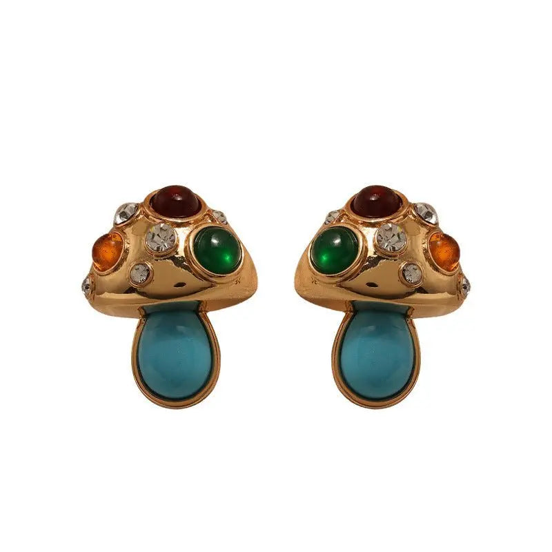 Turquoise Earrings - Retro Mushroom-Jewearrings