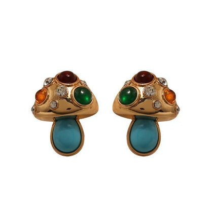 Turquoise Earrings - Retro Mushroom-Jewearrings