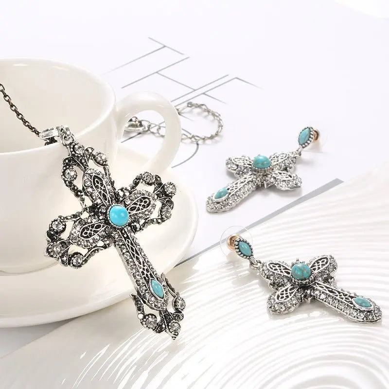 Turquoise Earrings Retro Set-Jewearrings