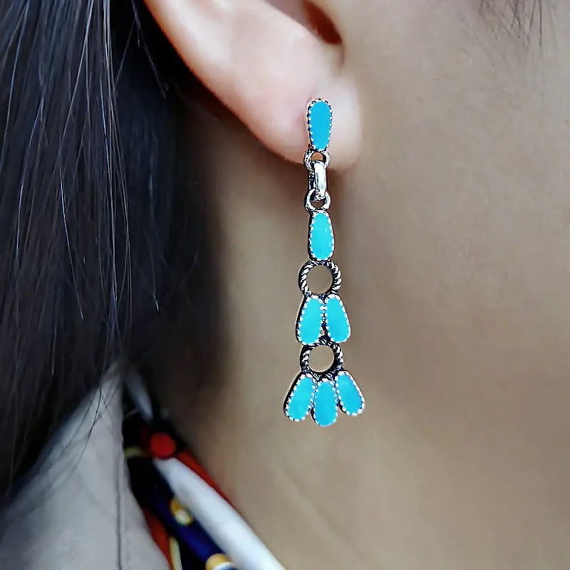 Turquoise Earrings Retro Sleeping Beauty Earrings-Jewearrings