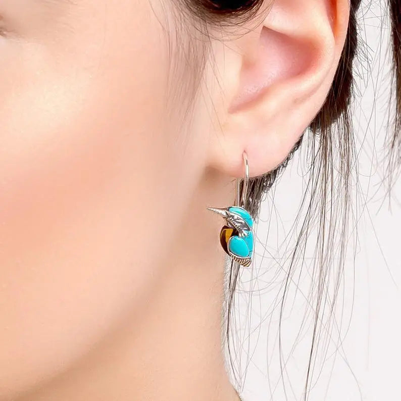 Turquoise Earrings Simple Earrings-Jewearrings