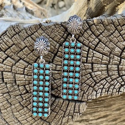 Turquoise Earrings Simple Geometric-Jewearrings