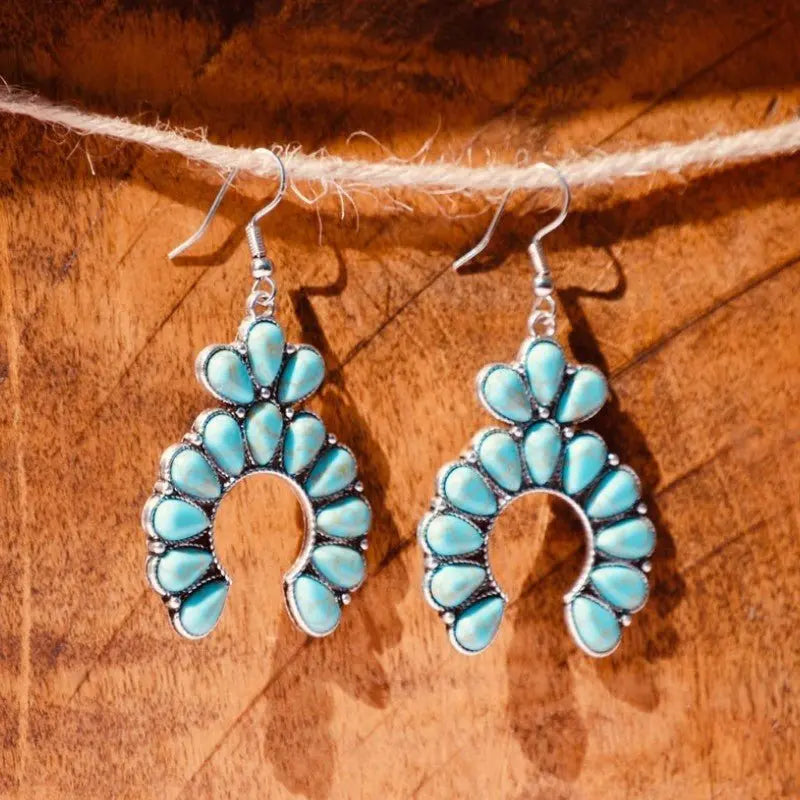 Turquoise Earrings Simple Geometric-Jewearrings