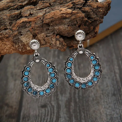 Turquoise Earrings Simple Geometric-Jewearrings