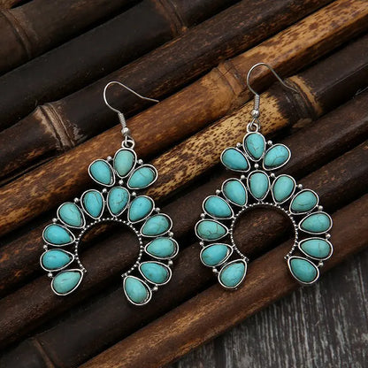 Turquoise Earrings Simple Geometric-Jewearrings