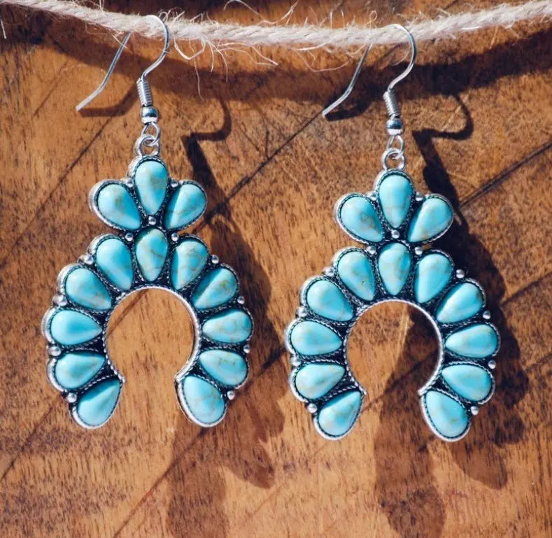 Turquoise Earrings Simple Geometric-Jewearrings