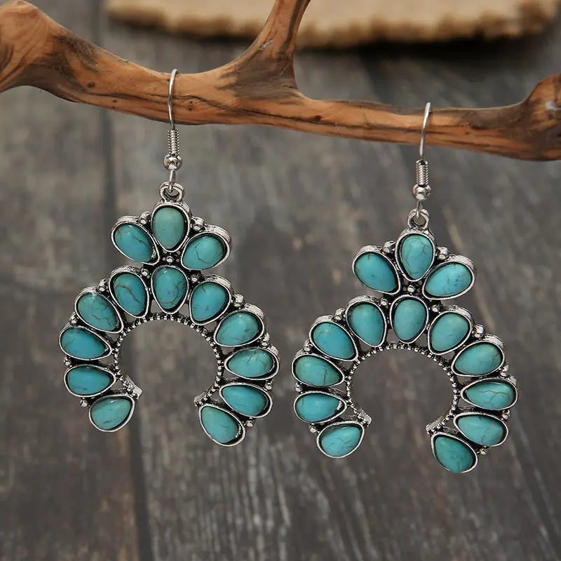 Turquoise Earrings Simple Geometric-Jewearrings