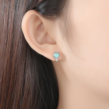 Turquoise Earrings Small Retro Studs-Jewearrings