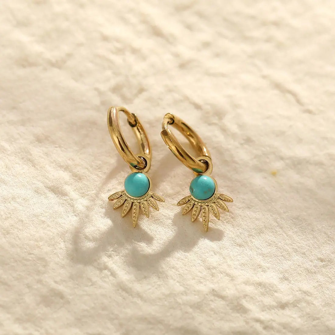 Turquoise Earrings Stainless Steel-Jewearrings