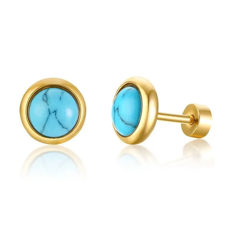 Turquoise Earrings: Stainless Steel-Jewearrings