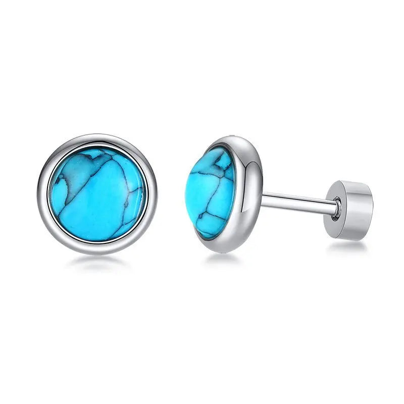 Turquoise Earrings: Stainless Steel-Jewearrings