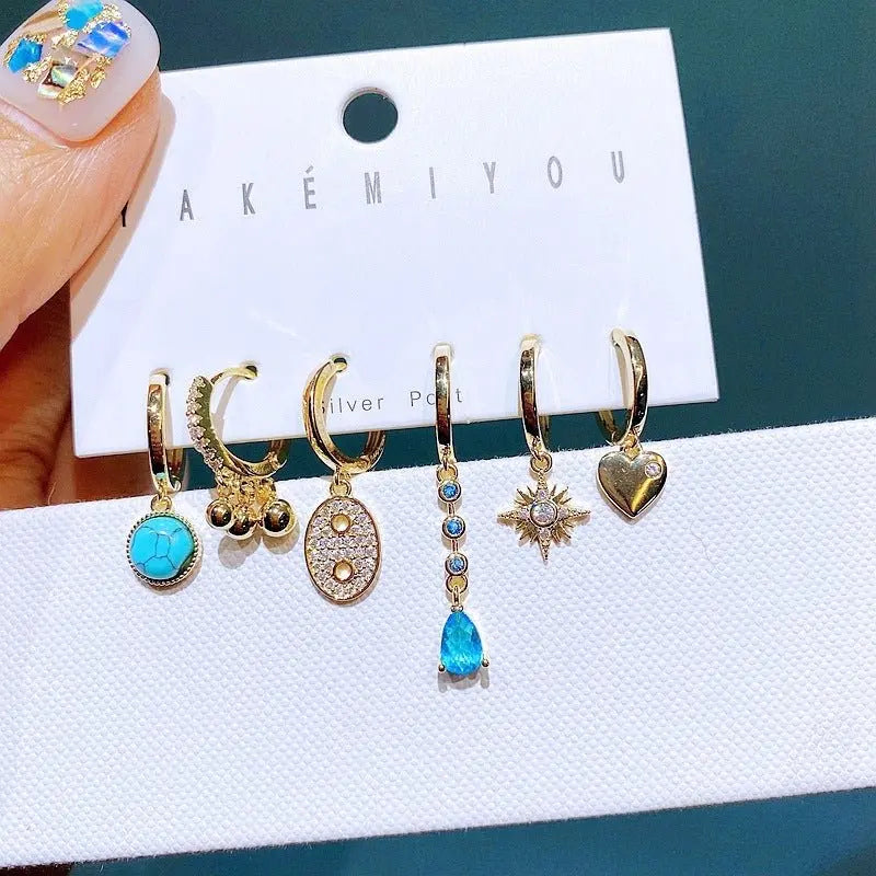 Turquoise Earrings: Star Set-Jewearrings