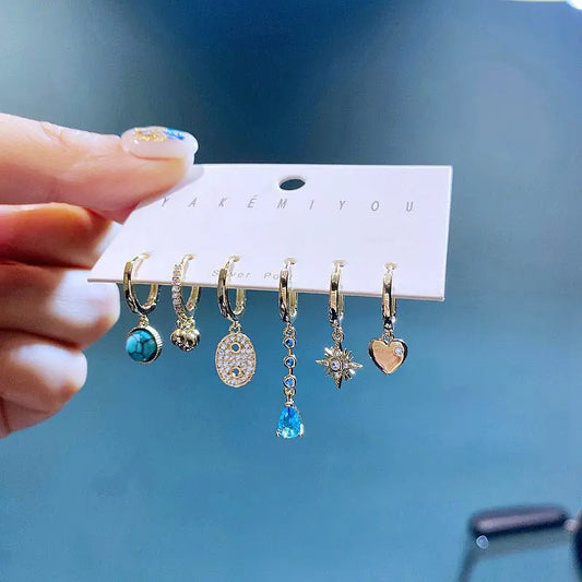 Turquoise Earrings: Star Set-Jewearrings