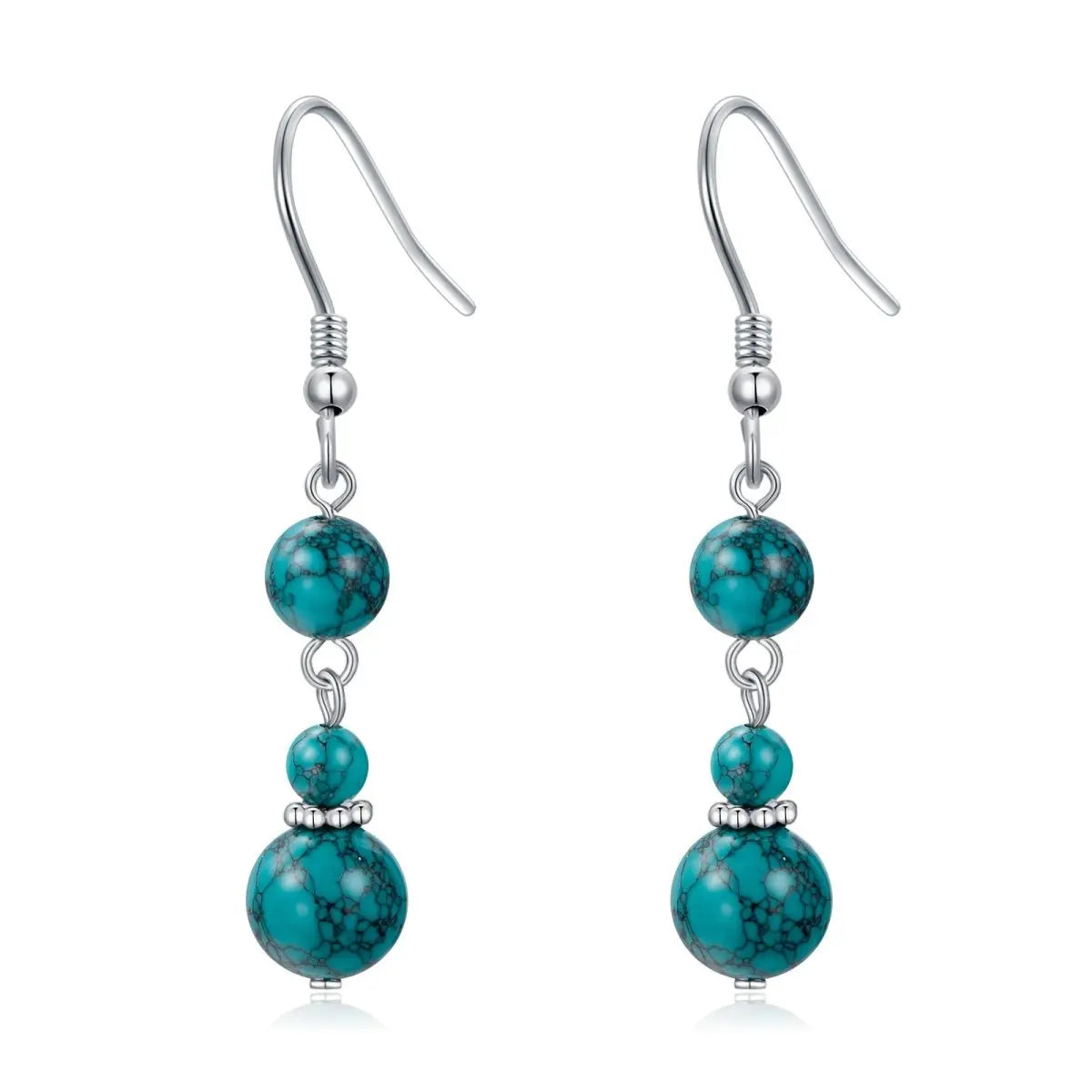 Turquoise Earrings - Sterling Silver-Jewearrings