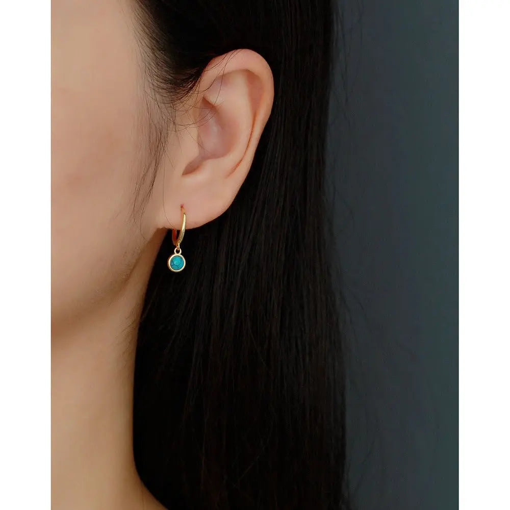 Turquoise Earrings Sterling Silver-Jewearrings