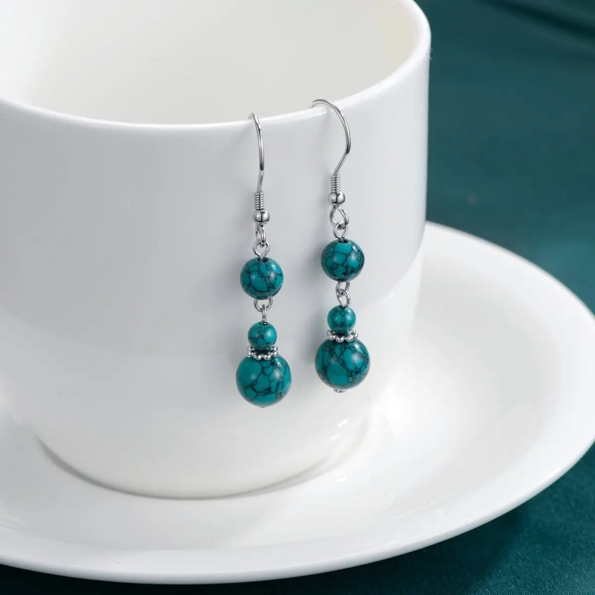 Turquoise Earrings - Sterling Silver-Jewearrings