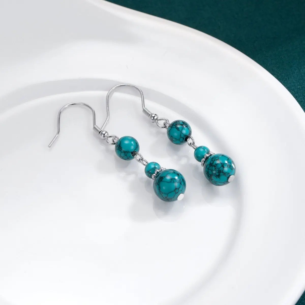 Turquoise Earrings - Sterling Silver-Jewearrings