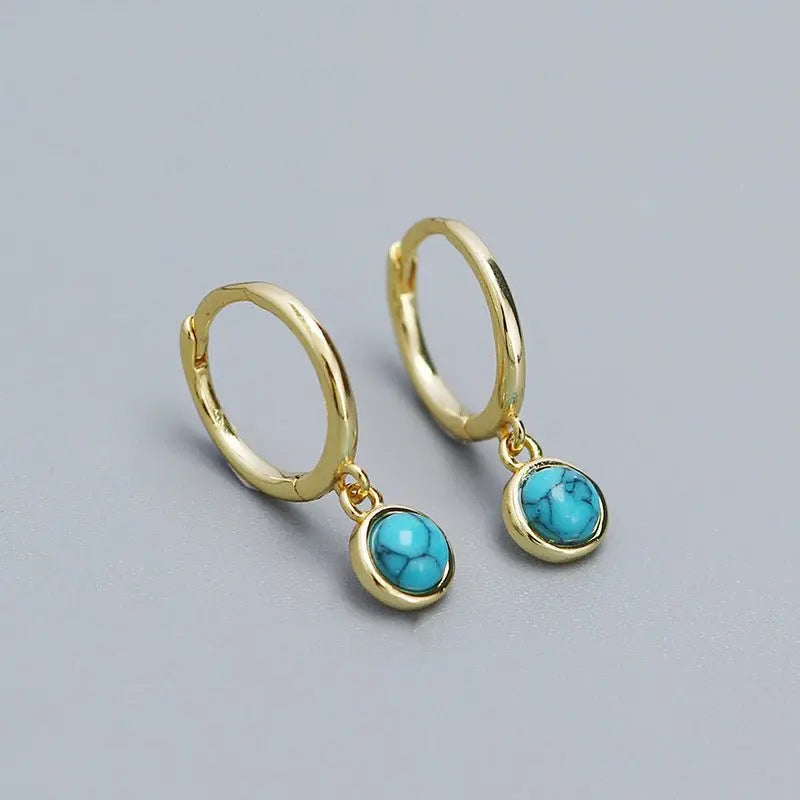 Turquoise Earrings Sterling Silver-Jewearrings