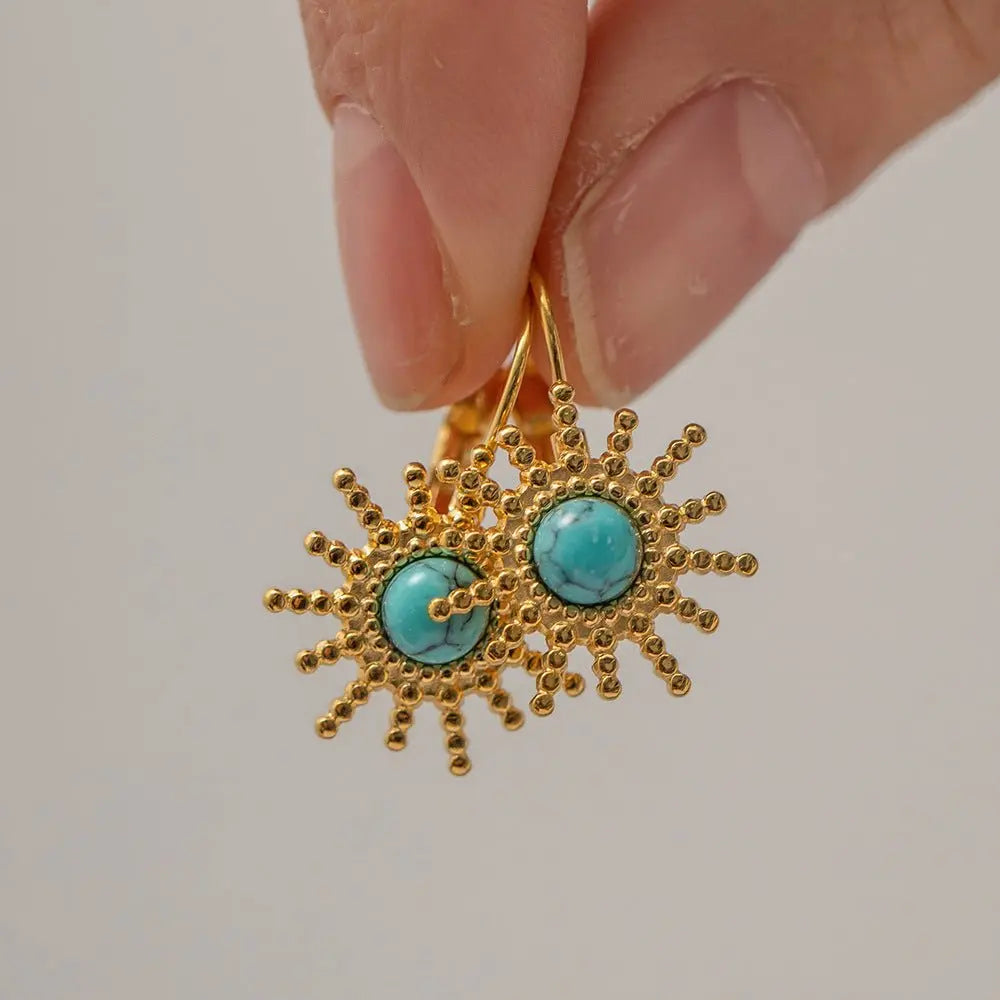 Turquoise Earrings: Sun Style-Jewearrings