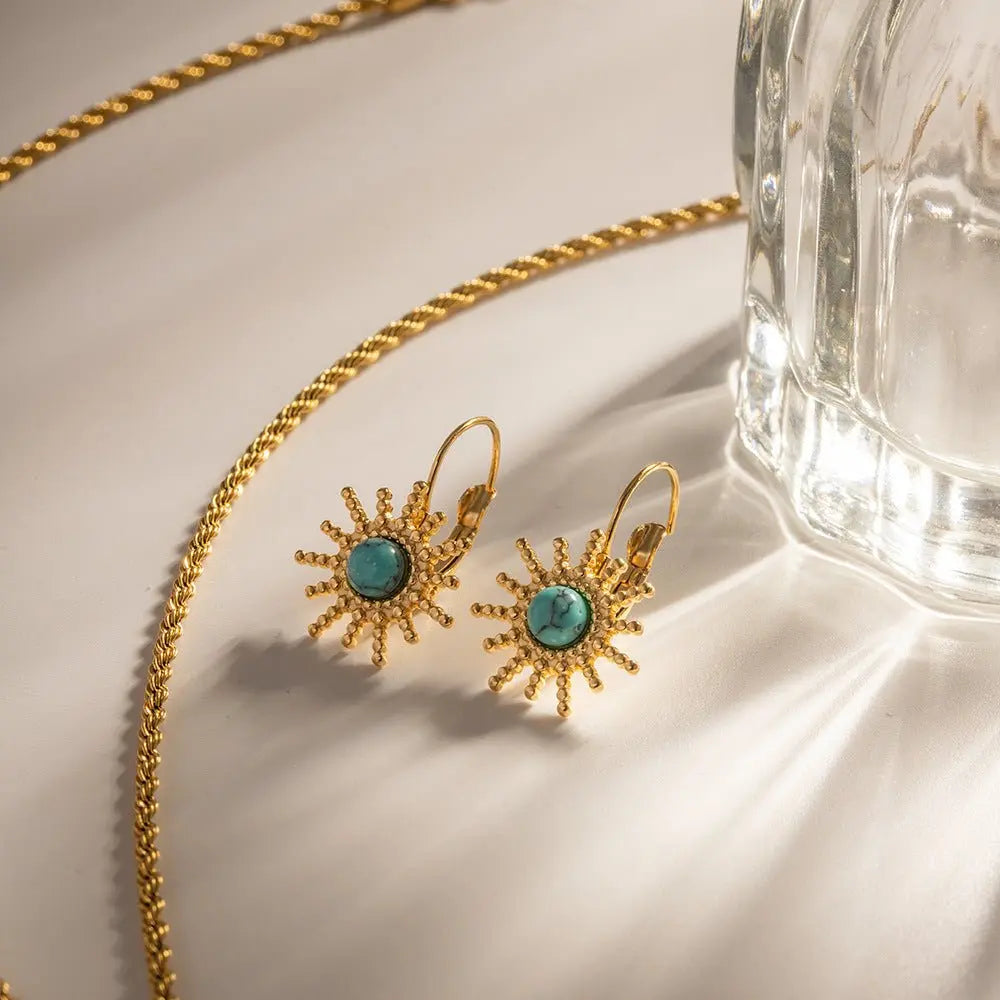 Turquoise Earrings: Sun Style-Jewearrings