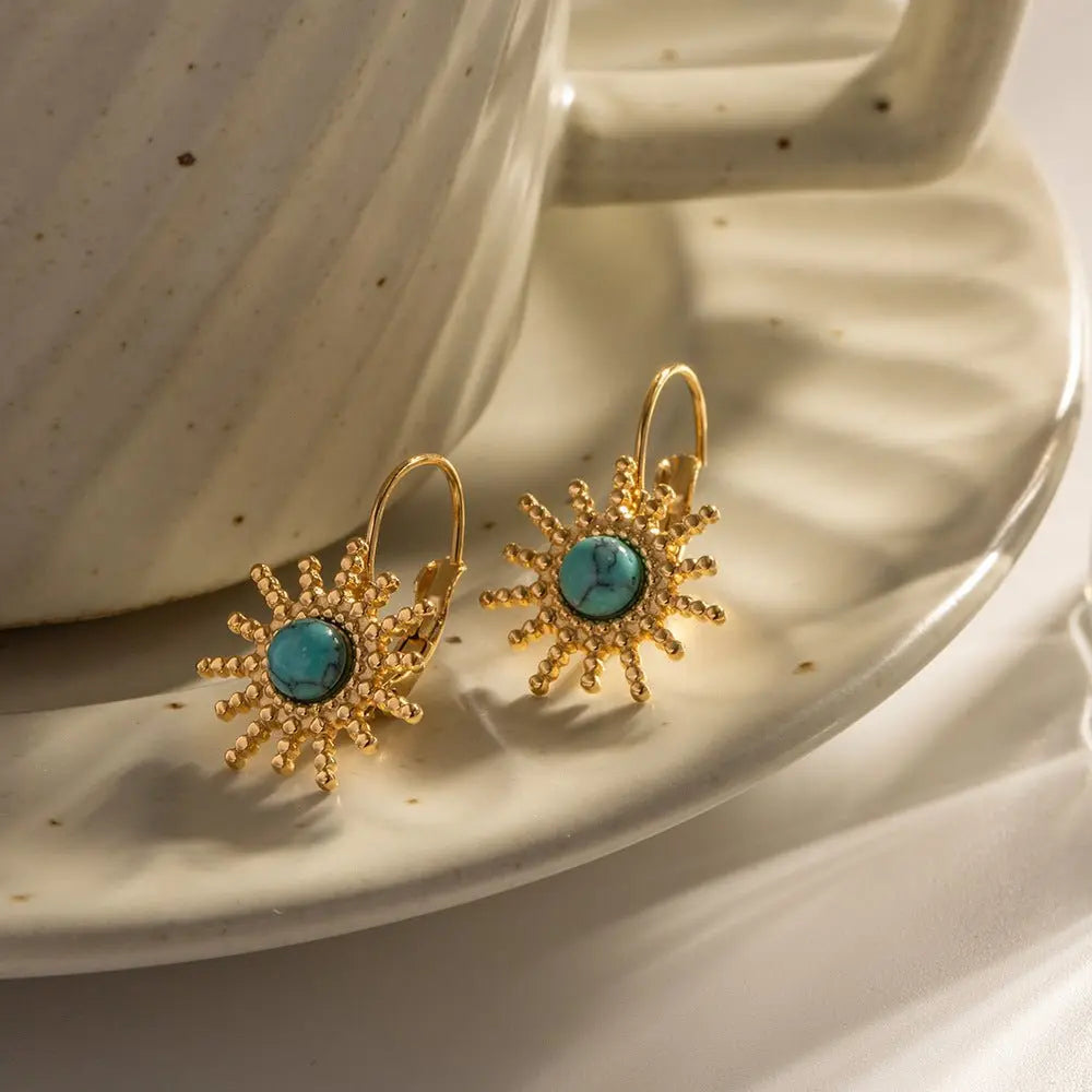 Turquoise Earrings: Sun Style-Jewearrings