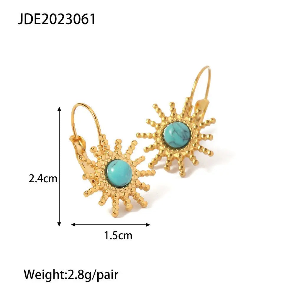 Turquoise Earrings: Sun Style-Jewearrings